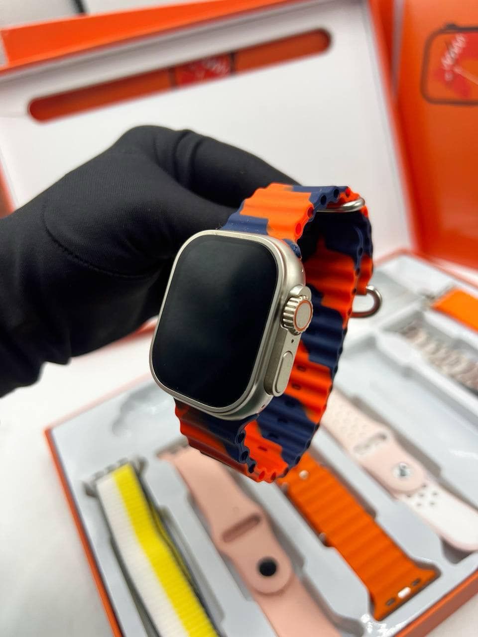 2.01″ 7in1 Ultra Smartwatch Bluetooth Calling Smartwatch, AI Voice Assistant, Metal Body with SpO2, Heart Rate Monitoring (7 Multicolor Straps)