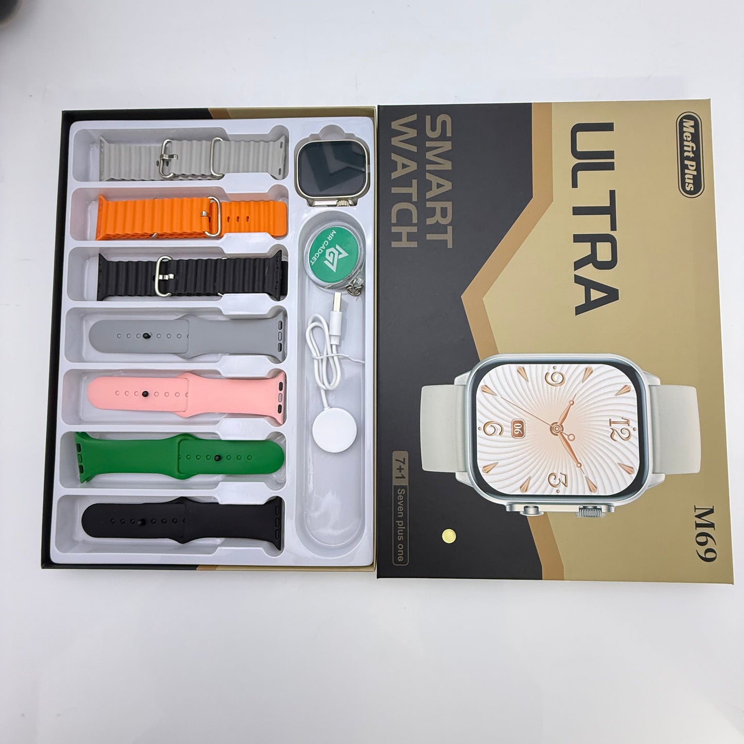 Smart Watch M69 Ultra 7+1 Straps HD Big Screen Men Women Smartwatch Bluetooth Call Bluetooth Music Sleep Monitoring Wireless Charging Watch