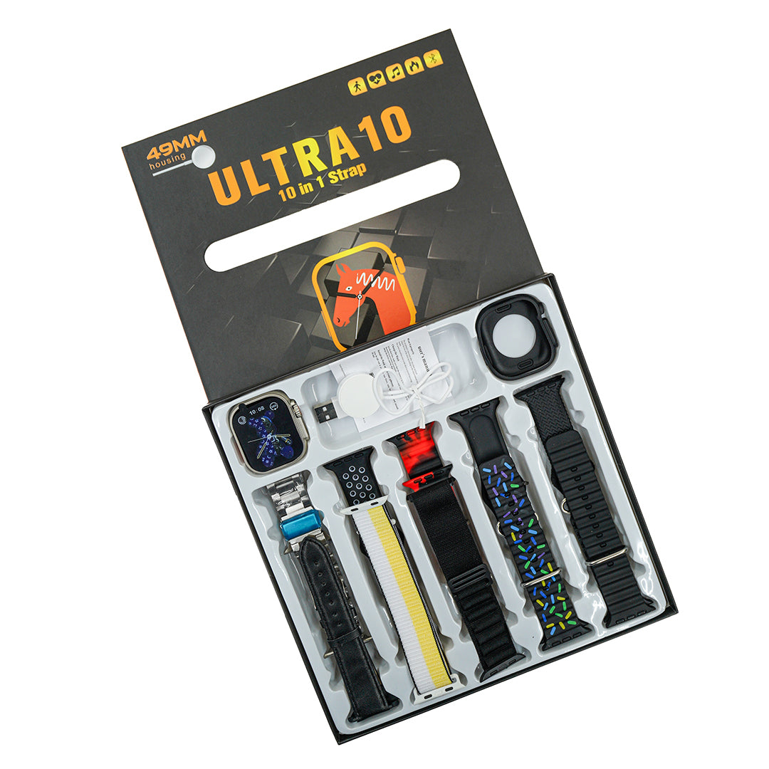 Ultra 10 Smart Watch With 10 Straps and Free Watch Protector