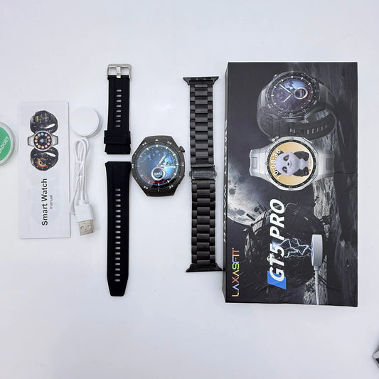 Laxasfit Watch GT5 Pro 46mm Smartwatch, Sharp-Edged Design, upto14 Days Battery Life, Pro-level Sports Watch, iOS & Android Compatible