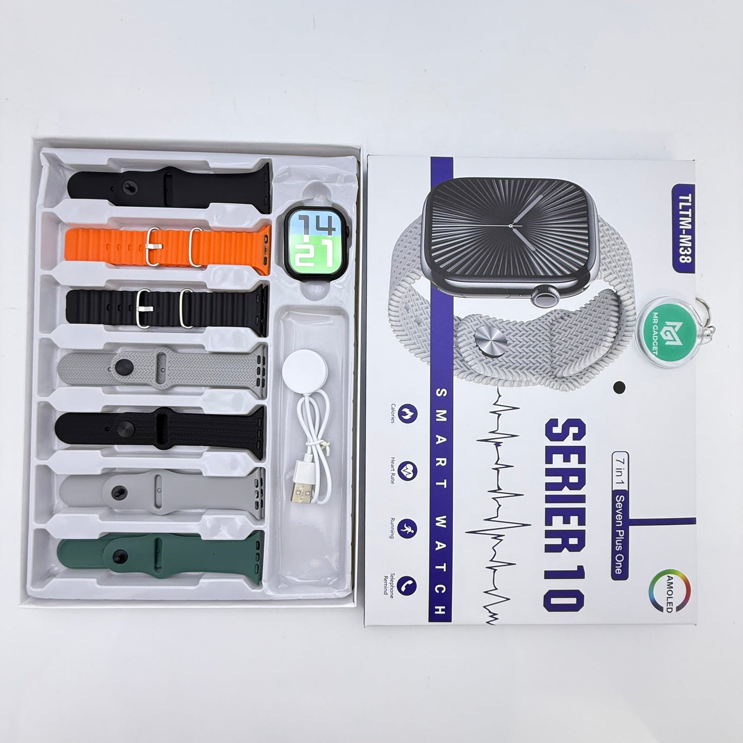 Series 10 Smart Watch With Seven Straps , Amoled Display (TLTM- M38)