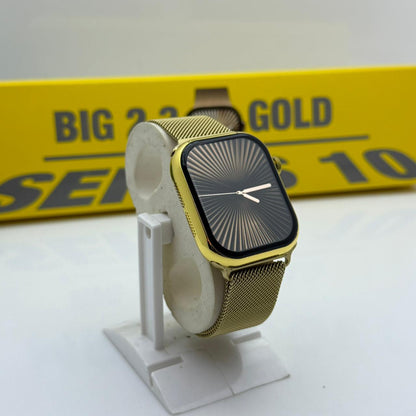 Apple Logo Smart Watch Gold Edition Dual Strap