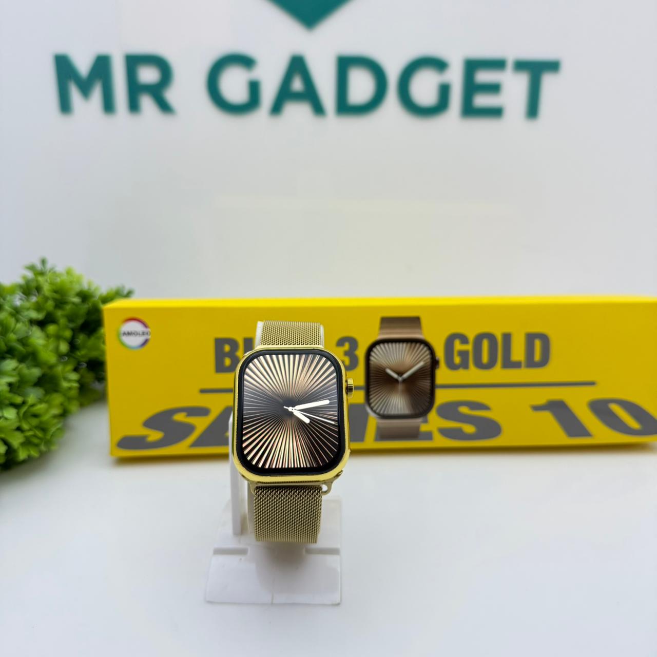 Apple Logo Smart Watch Gold Edition Dual Strap